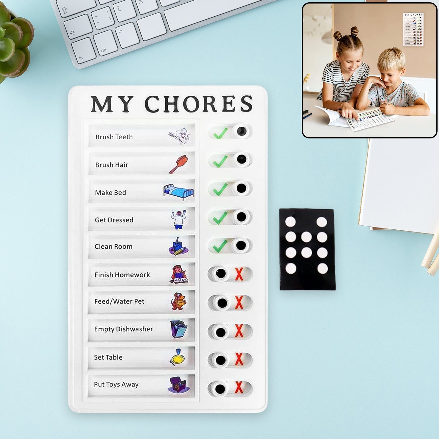 Portable My Chores Home Note Board Management Planning Memo Boards Reminding Time. (Size :- 20x12Cm) Portable My Chores Home Note Board Management Planning Memo Boards Reminding Time. (Size :- 20x12Cm)